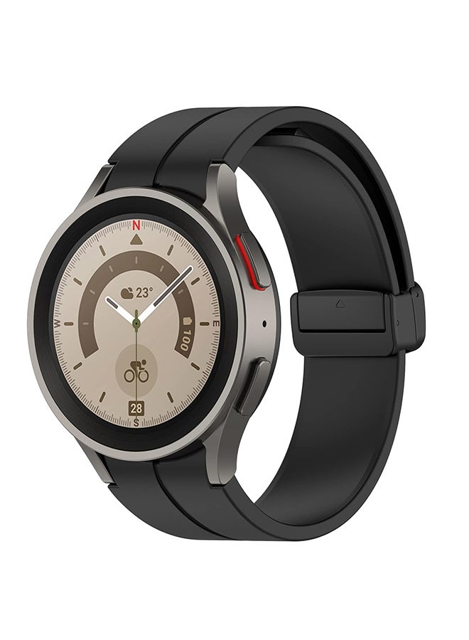 O Ozone For Samsung Galaxy Watch 7 6 5 4 FE 40mm 44mm 45mm/Galaxy Watch 6 4 Classic 43mm 47mm 42mm 46mm ,20mm Silicone Strap with Magnetic Buckle - Black