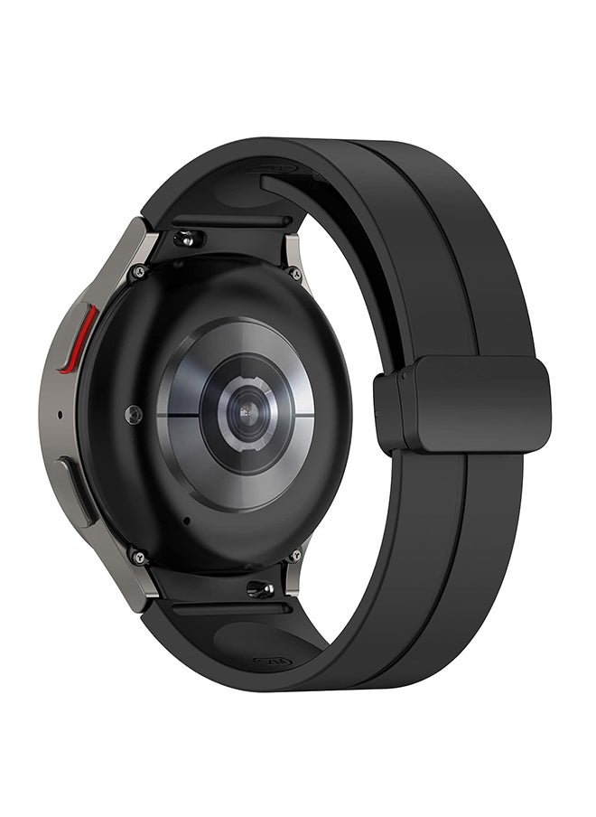 O Ozone For Samsung Galaxy Watch 7 6 5 4 FE 40mm 44mm 45mm/Galaxy Watch 6 4 Classic 43mm 47mm 42mm 46mm ,20mm Silicone  Strap with Magnetic Buckle - Black  - Image 2