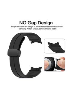 O Ozone For Samsung Galaxy Watch 7 6 5 4 FE 40mm 44mm 45mm/Galaxy Watch 6 4 Classic 43mm 47mm 42mm 46mm ,20mm Silicone  Strap with Magnetic Buckle - Black  - Image 4