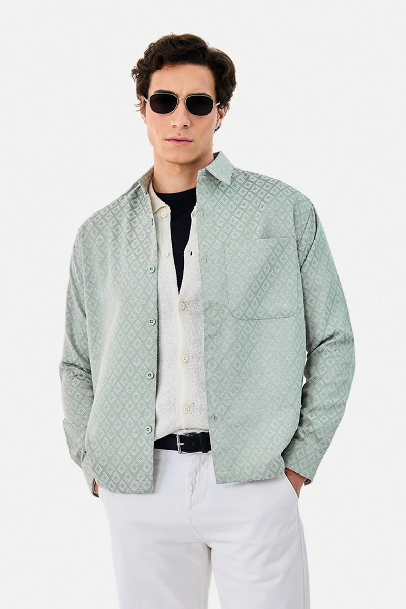 سنيتش Relaxed Fit Geometric Overshirt