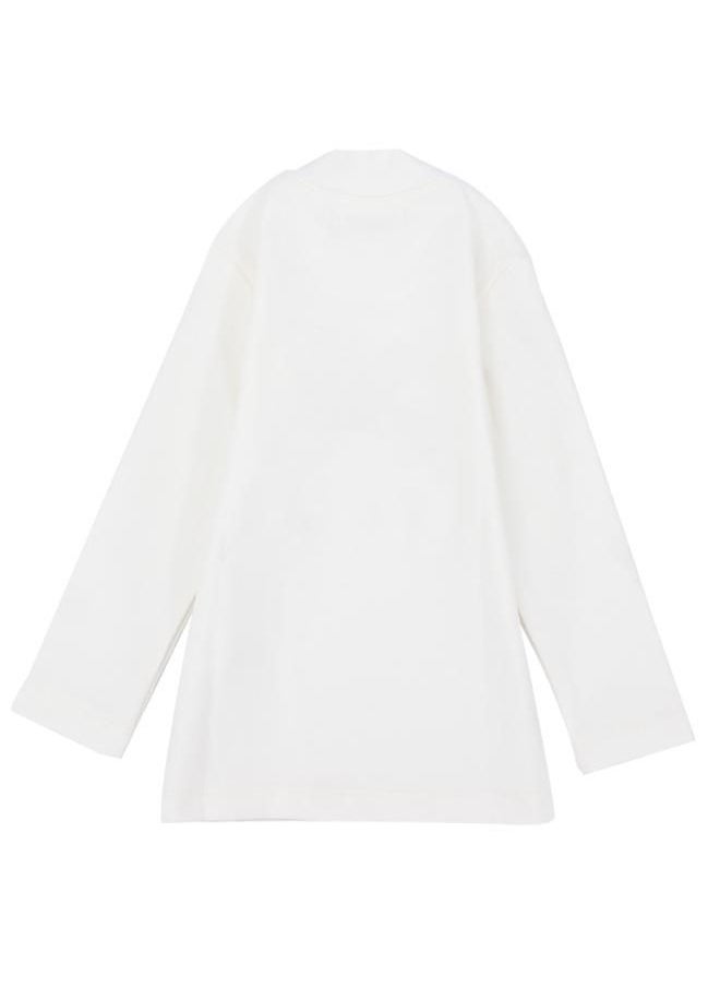 Our kids - LONG-SLEEVED WHITE HALF-COLLAR T-SHIRT - Image 1