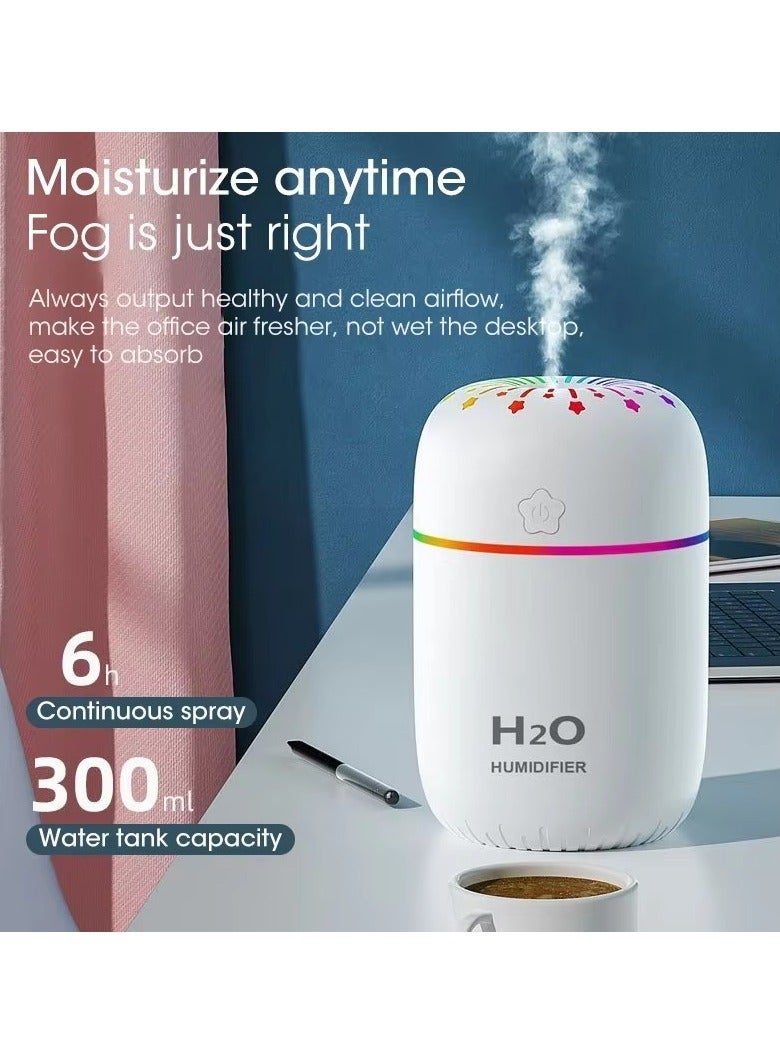 Super Mini 300ml Air Humidifier with Mist, Anti-Noise, Colorful Light  - Image 2