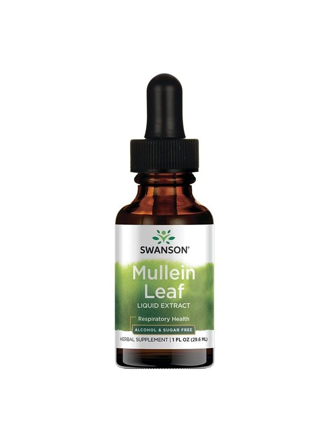 SWANSON Mullein Leaf Liquid Extract (Alcohol and Sugar-Free) 1 fl Ounce (29.6 ml) Liquid - Image 1