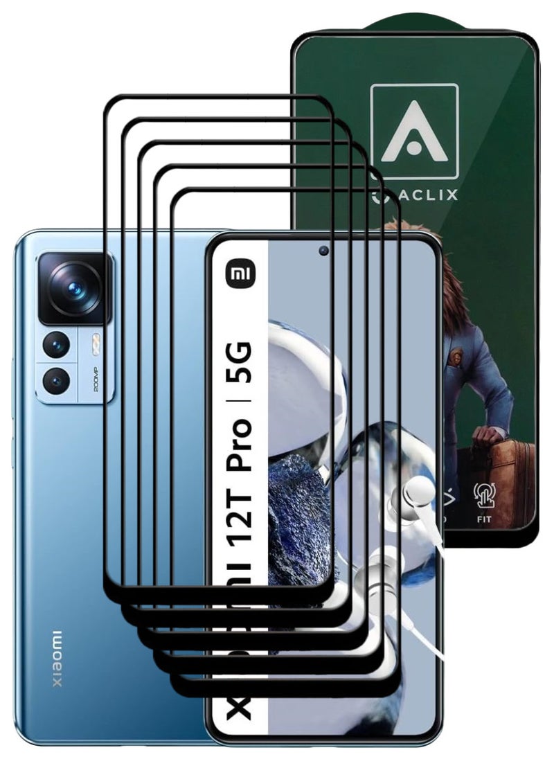 ACLIX 5 Pieces Antistatic ESD Dustproof Premium Quality High Definition Tempered Glass Screen Protector Designed For Xiaomi 12T Pro - Image 1