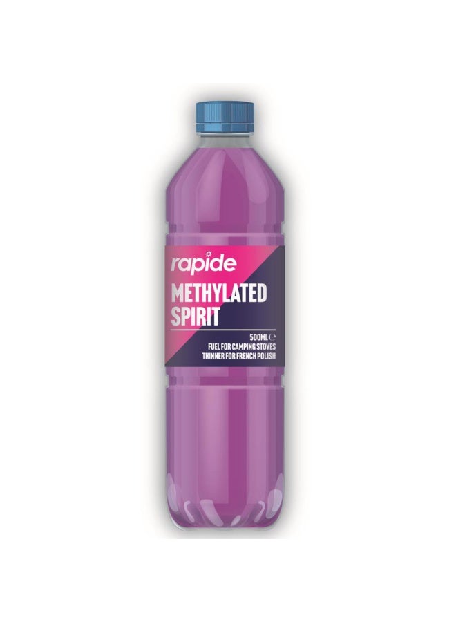 Rapide Methylated Spirit 500ml - Fuel For Camping Stoves. Thinners For French Polishing. Ideal For Glass Cleaning.