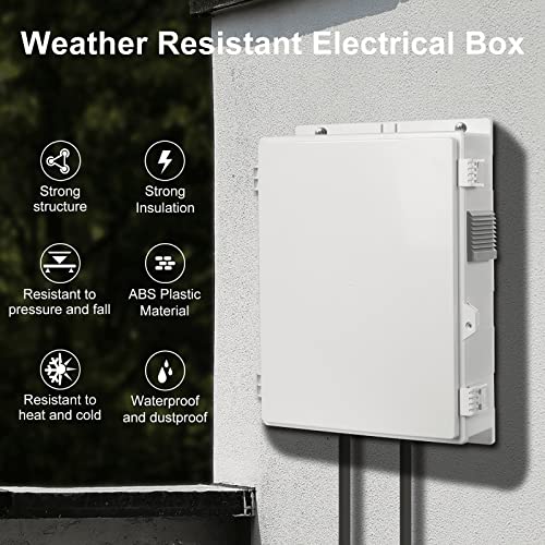 Namunanee Outdoor Electrical Junction Box, ABS Water Resistant Enclosure with Internal Mounting Panel & Hinged Cover, 15.7" H* 11" L* 4.1" W - Image 2