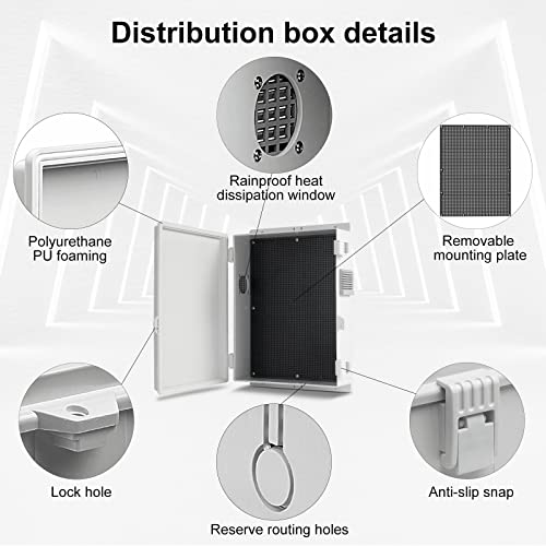 Namunanee Outdoor Electrical Junction Box, ABS Water Resistant Enclosure with Internal Mounting Panel & Hinged Cover, 15.7" H* 11" L* 4.1" W - Image 4