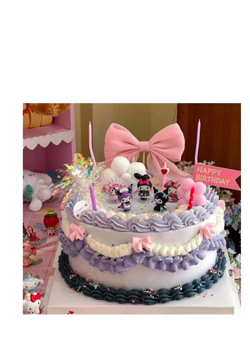 Y&D Kawaii Sanrio Figure My Melody kuromi Figure Birthday Party Supplies, Cinnamon Cupcake Toppers, Cute Mini Figure Toys Birthday Party Favor For Kids Fans Collection Bouquet Desk Decor  - Image 2