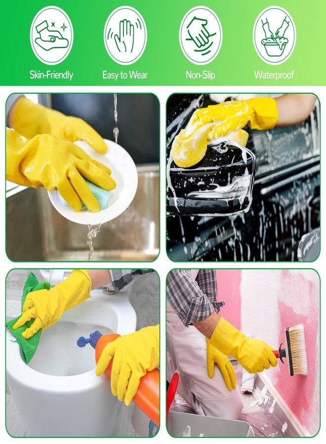 Bgtecho 36 Pairs Rubber Dishwashing Gloves, Reusable Household Cleaning Gloves, Long Kitchen Glove for Washing Dishes, Non Slip Rubber Cleaning Glove for Dishwashing, Gardening and Home Use (Yellow) - Image 4