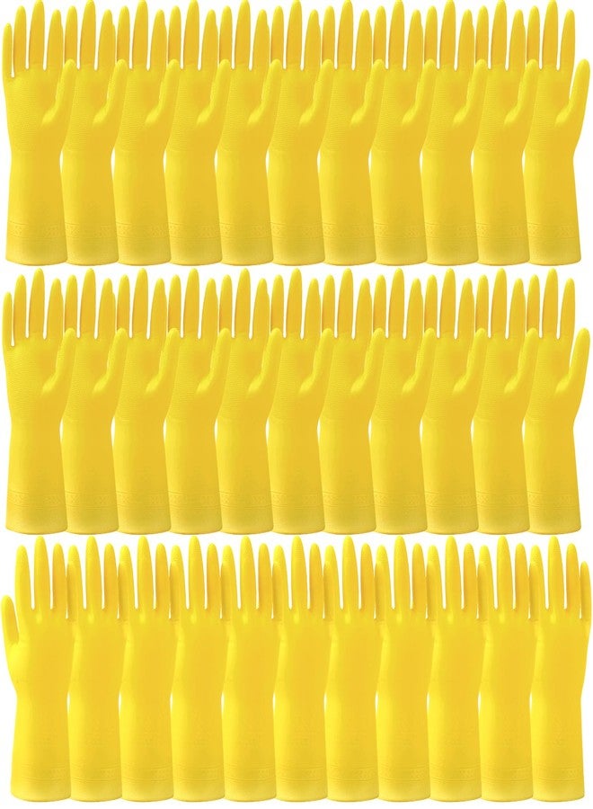 Bgtecho 36 Pairs Rubber Dishwashing Gloves, Reusable Household Cleaning Gloves, Long Kitchen Glove for Washing Dishes, Non Slip Rubber Cleaning Glove for Dishwashing, Gardening and Home Use (Yellow) - Image 1