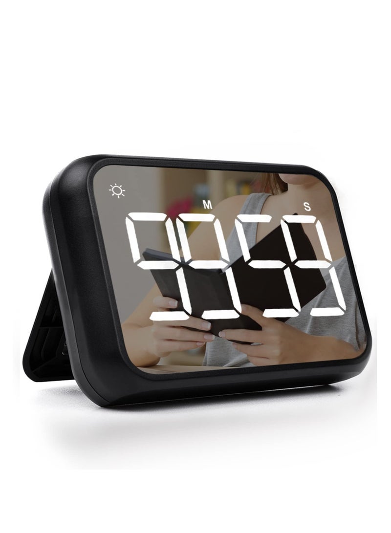 Excefore 4-inch Timers for Kids, Large Magnetic Digital Kitchen timers with Constant Bright Function for Classroom, Silent Timer for Classroom, Kitchen (Black)  - Image 1