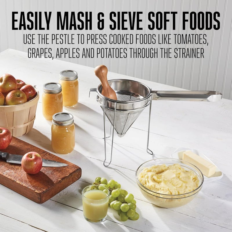 Weston Stainless Steel Cone and Pestle Set (83-3030-W), 2 Quart Capacity, Dishwasher Safe, 1.9-Liter, Silver - Image 3