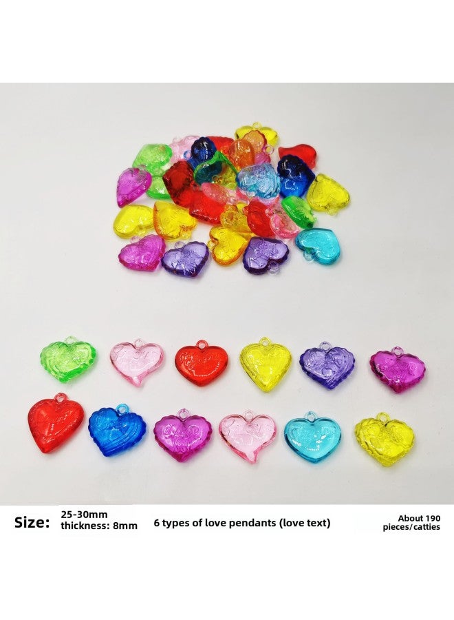 Color Spinning Top Children's Toy Set 3A Acrylic Healthy Durable Material Cartoon Animal Handmade Jewelry-Color:6 Love Pendants (about 190/kg) - Image 1
