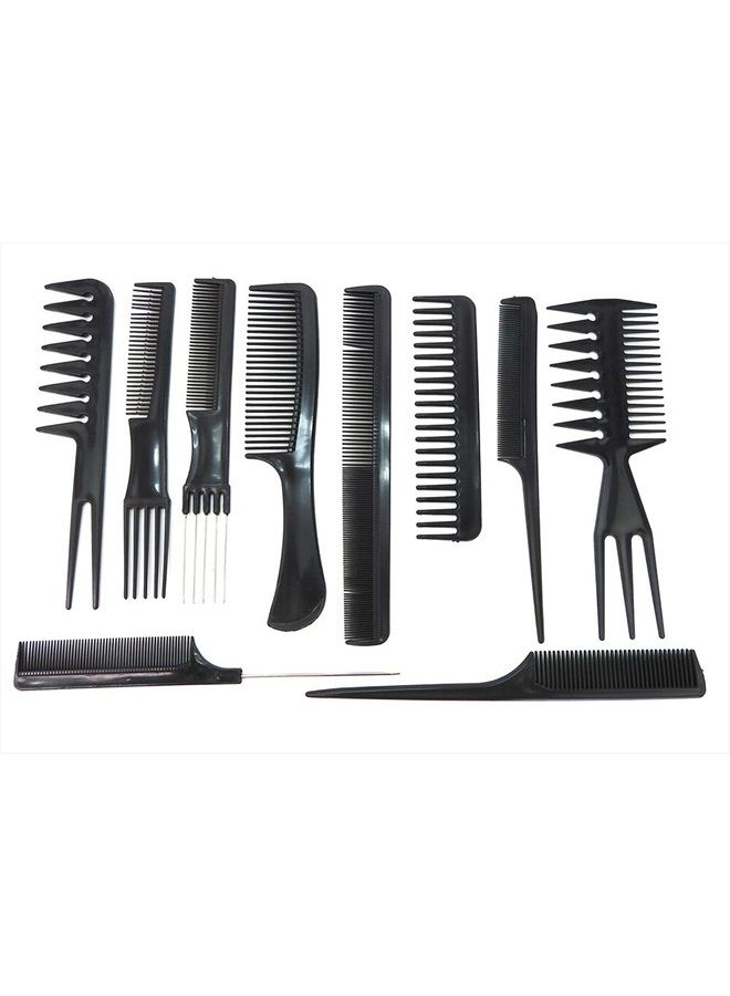1st Choice Magic 10 Piece Professional Styling Comb Set, Black - Image 3