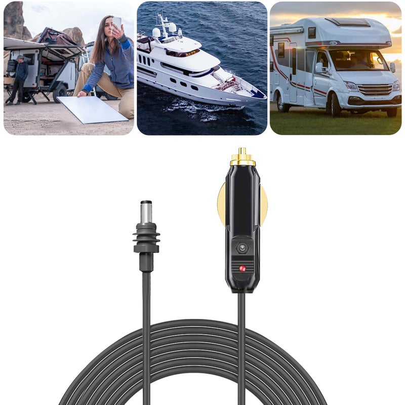 كبل طاقة سيارة DC لقمر الأقمار الصناعية 18AWG مع توصيل مقاوم للماء IP68، كبل طاقة شاحن سيارة DC قابل للربط والاستخدام فورًا للشاحنات والحافلات والشاحنات الثقيلة والسفن، طوله 5 مترًا / 16.4 قدمًا - Image 2