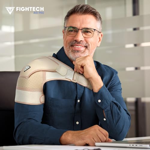 FIGHTECH Shoulder Brace for Torn Rotator Cuff for Men and Women - 2 Sizes - Support & Pain Relief (Nude, Small/Medium) - Image 4