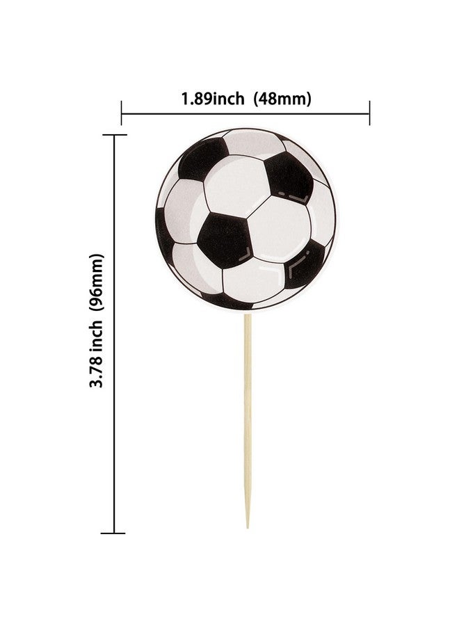 Ephlyn 36 قطعة من أعمدة تزيين كعكة كرة القدم لموضوع الرياضة، أعمدة طعام على شكل كرة القدم لتزيين كعكة حفلات استقبال المواليد، تزيينات لحفلات عيد ميلاد الأطفال - Image 2