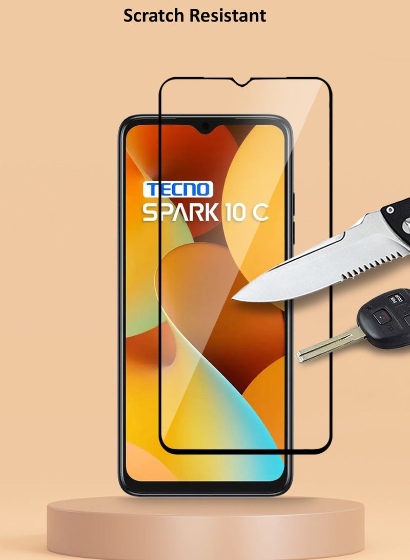 Techie واقي شاشة Techie 5D Full Cover 9H Hardness HD من الزجاج المقوى لهاتف Tecno Spark 10C - مضاد للخدش ومضاد لبصمات الأصابع ومضاد للفقاعات - Image 5