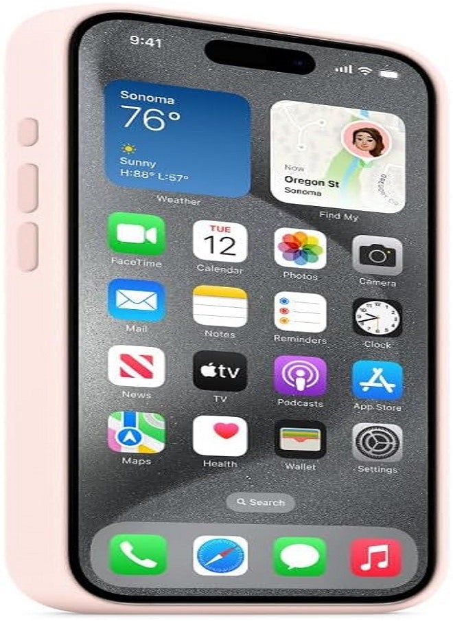 Generic - Generic Silicon Case Cover For Apple iPhone 15 Pro Silicone Back Case with MagSafe - Light Pink - Image 1