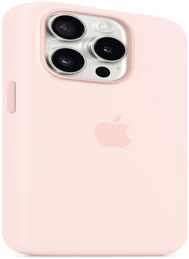 Generic - Generic Silicon Case Cover For Apple iPhone 15 Pro Silicone Back Case with MagSafe - Light Pink - Image 1