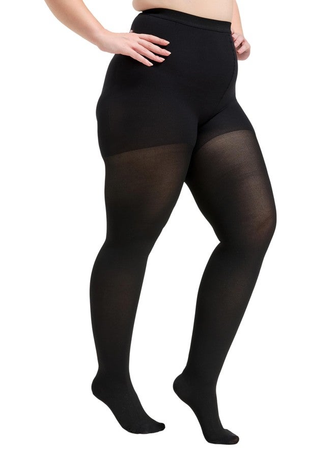 MGANG Plus Size Compression Tights for Women 15-20 mmHg with Closed Toe - Womens Graduated Compression Pantyhose for Swelling, Sclerotherapy, Pregnancy Circulation - Black, 5X-Large - Image 2