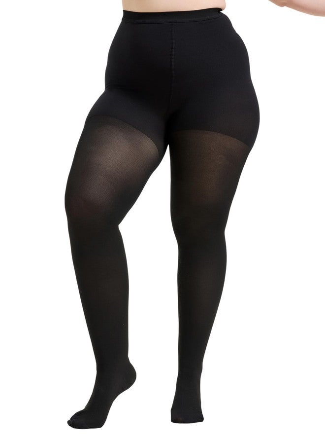 MGANG Plus Size Compression Tights for Women 15-20 mmHg with Closed Toe - Womens Graduated Compression Pantyhose for Swelling, Sclerotherapy, Pregnancy Circulation - Black, 5X-Large - Image 3