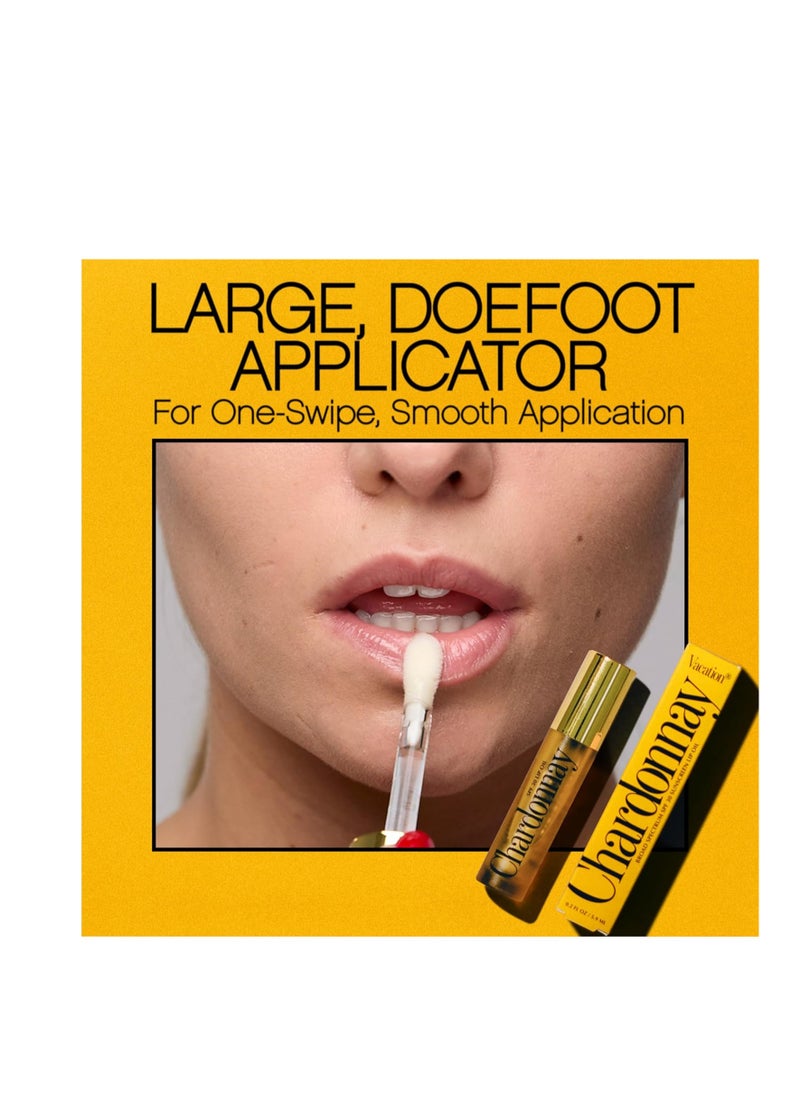 VACATION - Vacation Chardonnay Lip Oil SPF 30, Sunscreen for Lips, Hydrating, Caramel Vanilla Flavored Lip Gloss, Clear Plumper, Non-Sticky Lip Balm, Vegan, 0.2 Fl. Oz. - Image 1