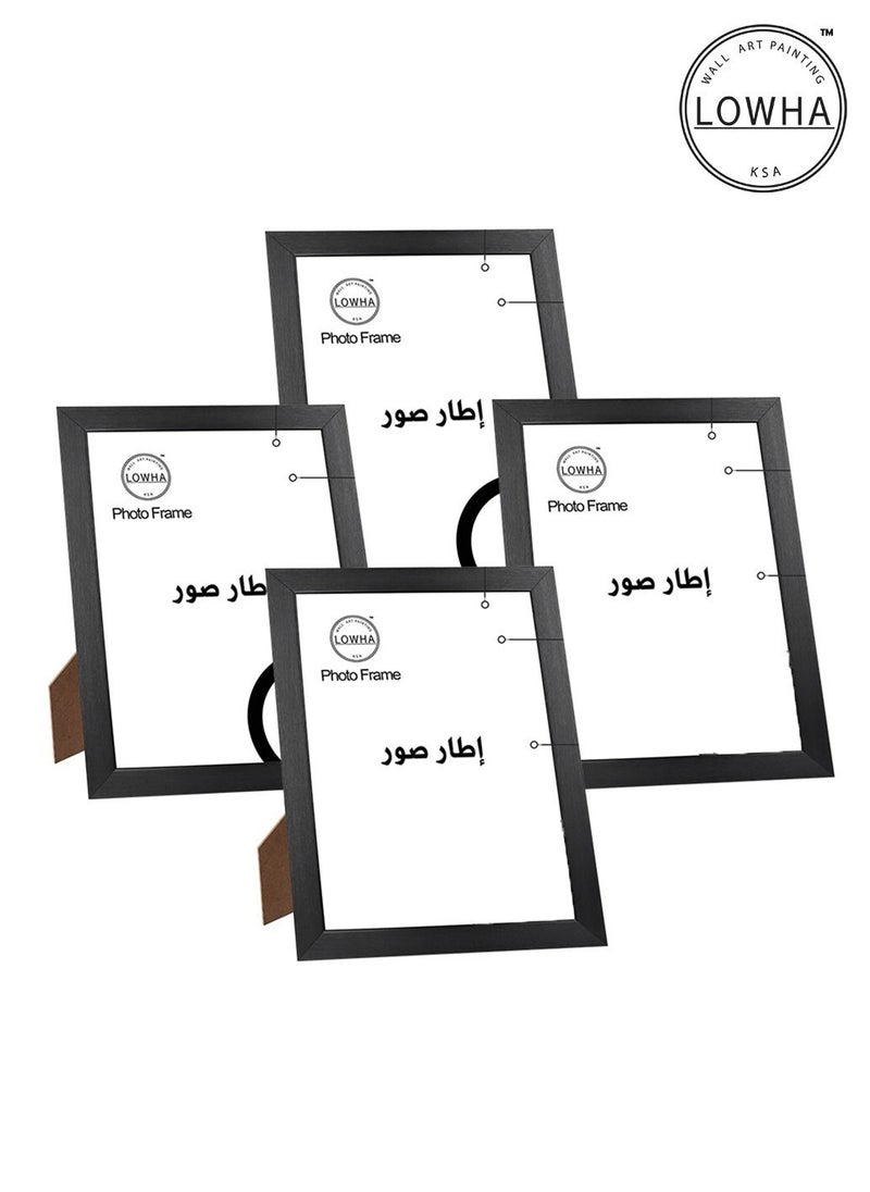 LOWHA Set Of 4 Wall Or Tabletop Stand Photo Frame With Horizontal and Vertical Formats  - Image 1