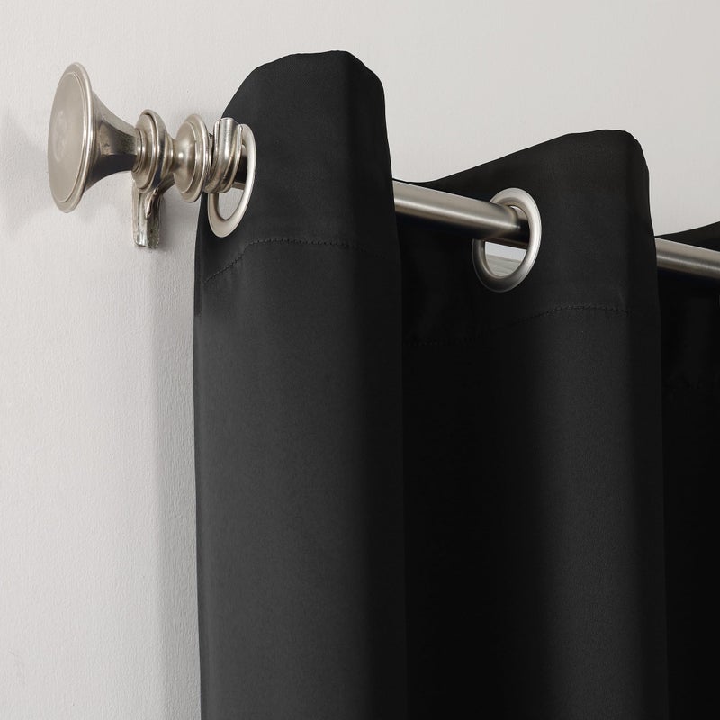 Sun Zero Easton Energy Saving Blackout Grommet Curtain Panel, 40" x 95", Black - Image 2