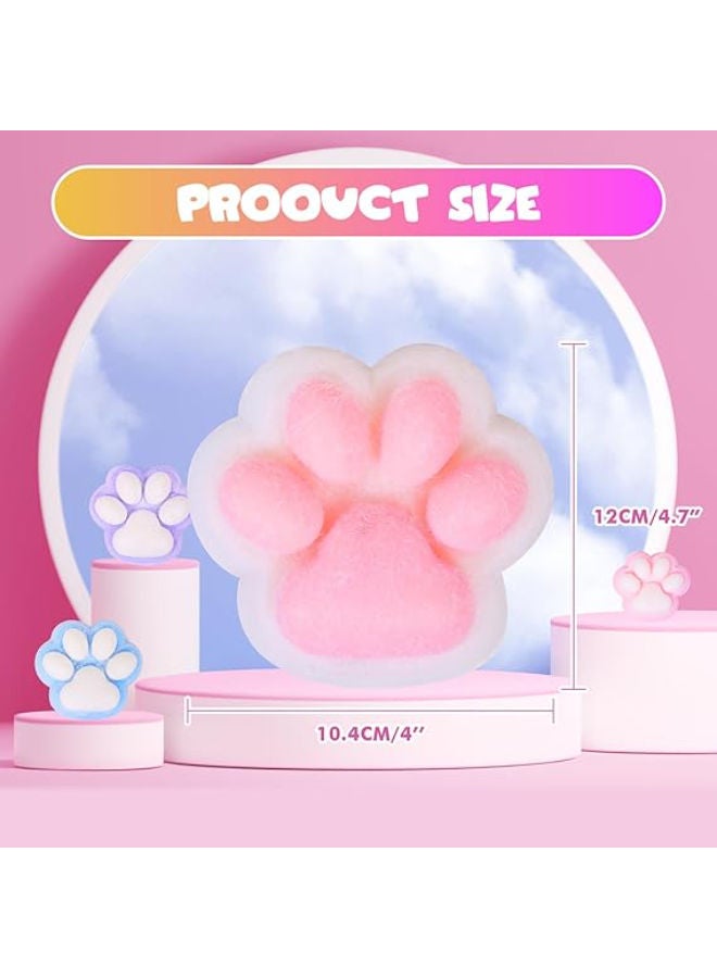 1pcs Blue Squishy Cat Paw Squishy Toy,5 Inches Big FuFu cat Squeeze Paw,Cute Soft Squeeze Fidget Toys Squeeze Toys for Stress Relief Pinch Family Toys Gifts for Kids Adults - Image 3