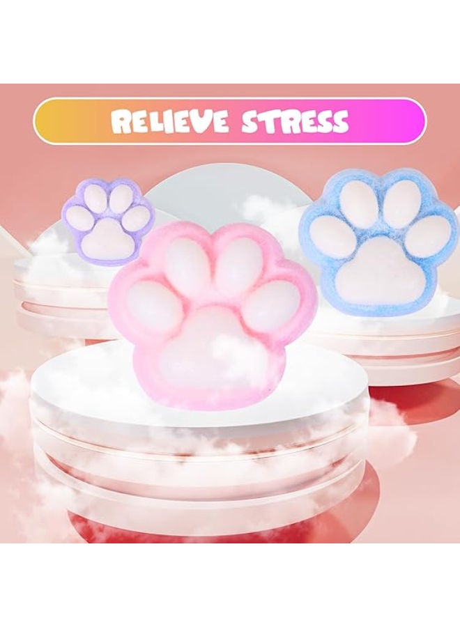 1pcs Blue Squishy Cat Paw Squishy Toy,5 Inches Big FuFu cat Squeeze Paw,Cute Soft Squeeze Fidget Toys Squeeze Toys for Stress Relief Pinch Family Toys Gifts for Kids Adults - Image 2