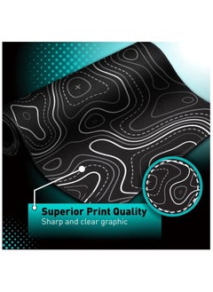 Minimalist Topographic Map Mouse Pad - Contour Extended Large Stitch Edge Mousepad. Black & White Non-Slip XL Gaming Desk Mat - pzsku/ZF433B6C46C5DC96D2373Z/45/_/1728735447/a19b4c0d-17ce-4658-ab53-3c361f1694da