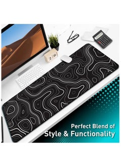 Minimalist Topographic Map Mouse Pad - Contour Extended Large Stitch Edge Mousepad. Black & White Non-Slip XL Gaming Desk Mat - pzsku/ZF433B6C46C5DC96D2373Z/45/_/1728735470/2814b009-96f8-470b-a23d-73566515a1c1