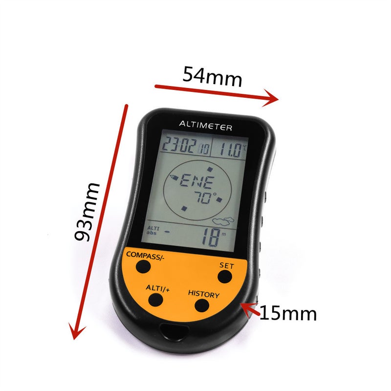 Electronic Digital Altimeter 8 in 1 Multifunction LCD Backlight Mini Altimeter Barometer Compass Thermometer Weather Forecast Clock Calendar for Outdoor Climbing Hiking Fishing - Image 2