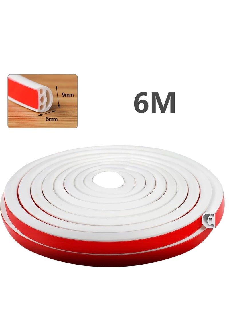 SYOSI Car Door Seal Strip, 6M Silicone Weather Stripping, Soundproofing Window Proof Rubber for Anti Collision Weatherstrip Windproof - Image 2