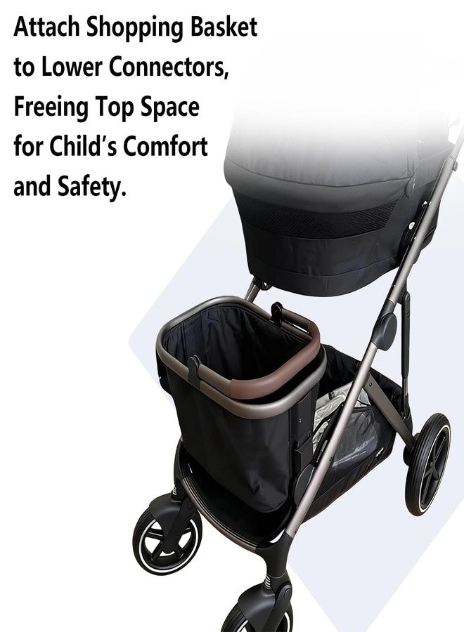 محول سلة سفلية (عبوة من قطعتين) متوافق مع عربة الأطفال Cybex Gazelle S | محول تثبيت سلة عربة الأطفال | يُركب على الموصلات السفلية | آمن ومتين - Image 5