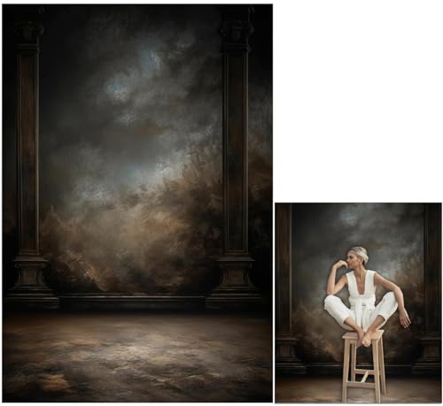 HMTFOTO 6x9ft Dark Vintage Photography Backdrops Portrait Photo Backdrop Wedding Bridal Show Birthday Background for Studio Props - Image 1