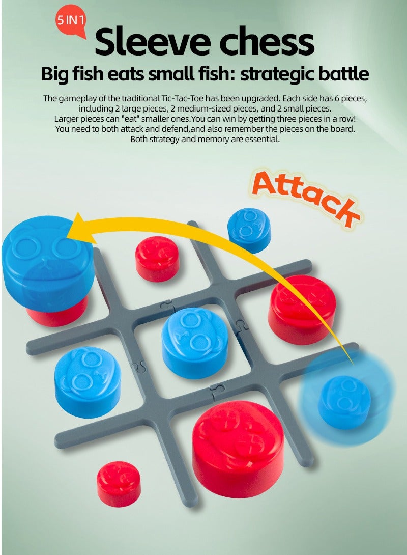 HalaKids Tic Tac Toe Bolt Game, 5-in-1 Portable Travel Handheld Puzzle Game Console for Memory Growth, Fidget Toys Board Games for Kids and Adults, Birthday Gifts Family Game Night for All Ages - Image 5