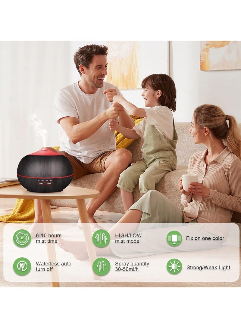 ارواق مرطب ناشر الزيوت العطرية للمنزل: ناشر زيوت الهواء العطرية سعة 400 مل للغرفة الكبيرة - مبخر العلاج العطري بالموجات فوق الصوتية، مرطب الرذاذ البارد مع ضوء LED لغرفة النوم - Image 2
