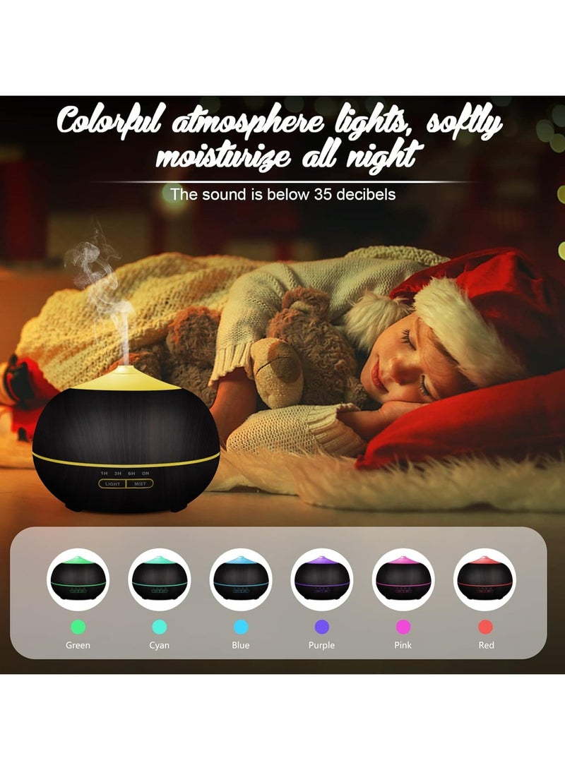ارواق مرطب ناشر الزيوت العطرية للمنزل: ناشر زيوت الهواء العطرية سعة 400 مل للغرفة الكبيرة - مبخر العلاج العطري بالموجات فوق الصوتية، مرطب الرذاذ البارد مع ضوء LED لغرفة النوم - Image 3