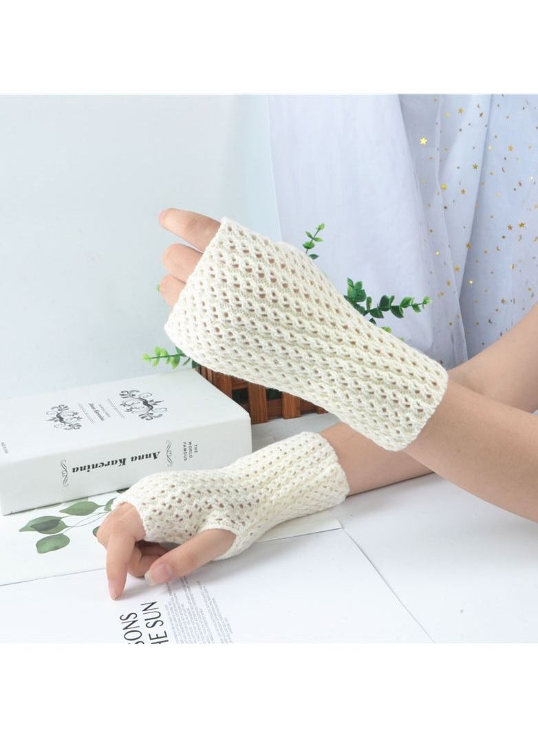 Loquat Fingerless Cotton Polyester Gloves Sleeves 