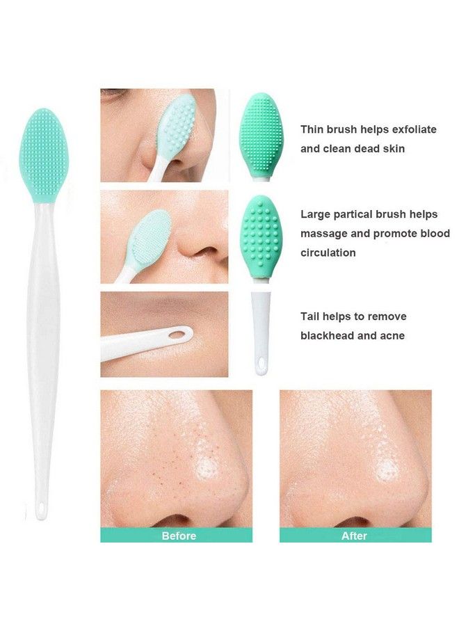 Finrray Silicone Lip Brush Set 2Pcs Silicone Exfoliating Lip Brush Doublesided Lip Scrubber & 2Pcs Silicone Lip Balm Brush Makeup Brush Applicator Tools - Image 4