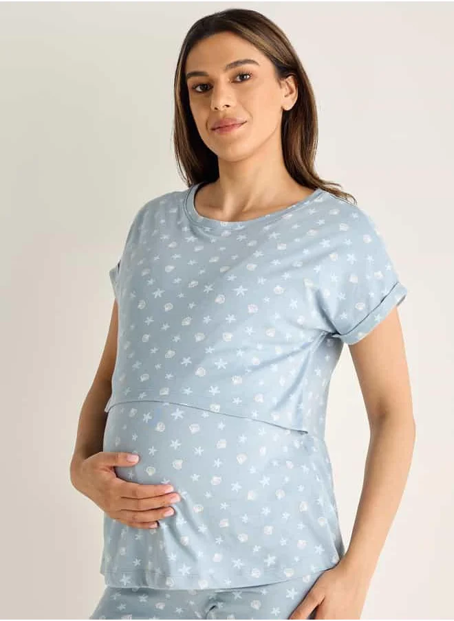 فاف All-Over Print Cotton Maternity Pyjama Set