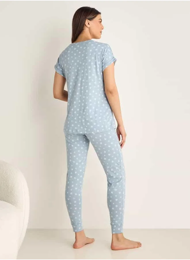 فاف All-Over Print Cotton Maternity Pyjama Set