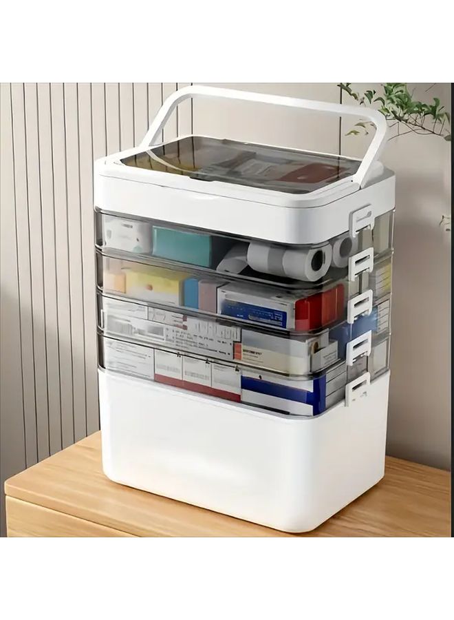 Two Layer Large Capacity Waterproof Medicine Storage Box Portable Pill Organizer With Handle - Image 1