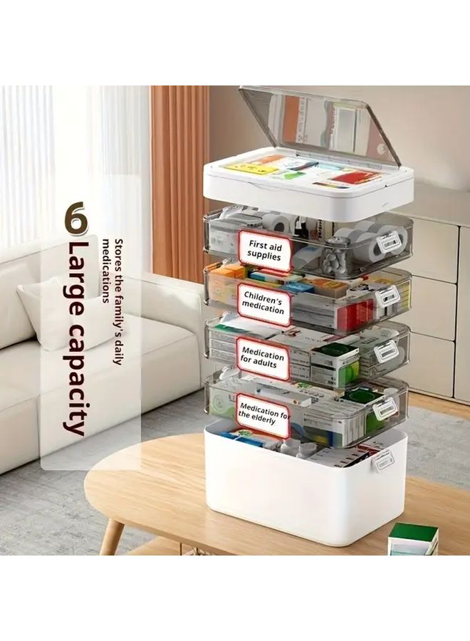 Two Layer Large Capacity Waterproof Medicine Storage Box Portable Pill Organizer With Handle - Image 3