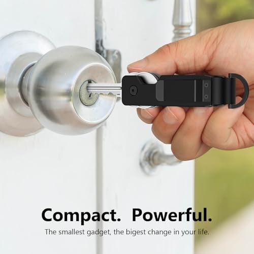 TUXON Key Organizer For Men - Compact Metal Key Holder | Minimalist Innovative Keyholder | Smart Keychain Secures 1-5 Keys (BLACK) - Image 4