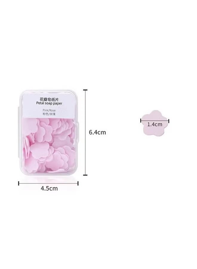 8 Pcs Petal Shape Soap Flakes Hand Soap Sheets, Mini Portable Antibacterial Soap Sheets the Box, Disposable Travel Scented Bath Slice Sheet Foaming Paper Soap (Colorful) - Image 3