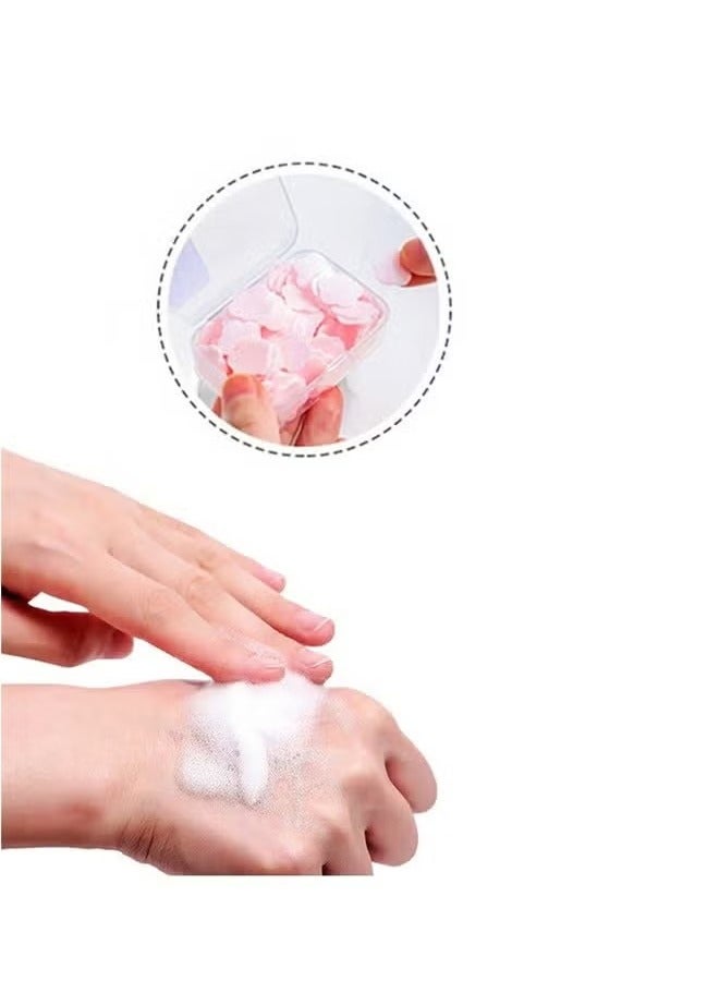 8 Pcs Petal Shape Soap Flakes Hand Soap Sheets, Mini Portable Antibacterial Soap Sheets the Box, Disposable Travel Scented Bath Slice Sheet Foaming Paper Soap (Colorful) - Image 5