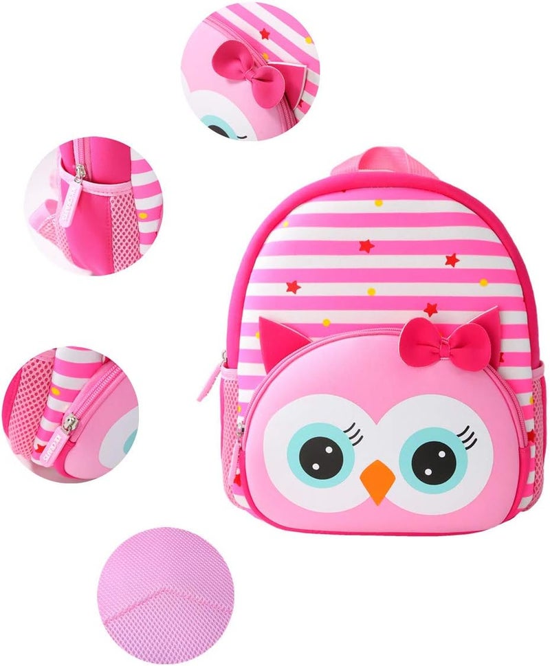 KK CRAFTS Preschool Backpack Toddler Neoprene Animal Schoolbag Lunch backpack for Kids Boys Girls(Owl) - Image 5